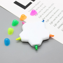 彩色星星荧光笔五色扁五角星记号笔印刷彩色图案广告礼品笔