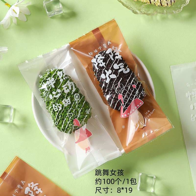 Bolsa de embalaje de paletas de hielo Bolsa de embalaje de helado grueso Bolsa de helado Helado varilla de madera Máquina de sellado Bolsa de plástico transparente