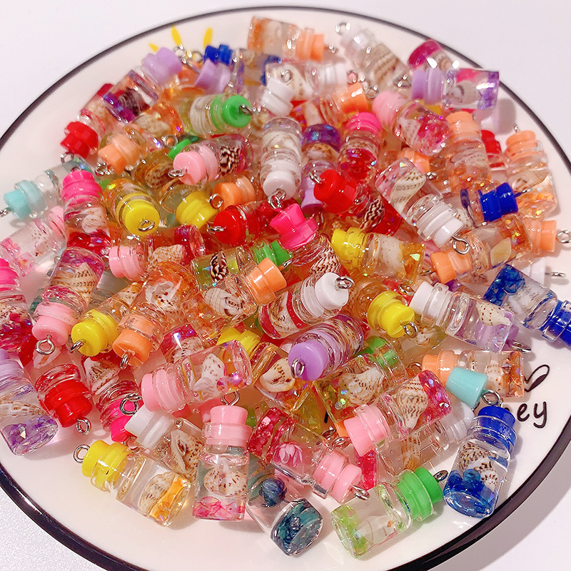 Caricatura transparente caracoles de simulación botella de deriva accesorios joyería DIY pendientes hechos a mano joyería material colgante llavero