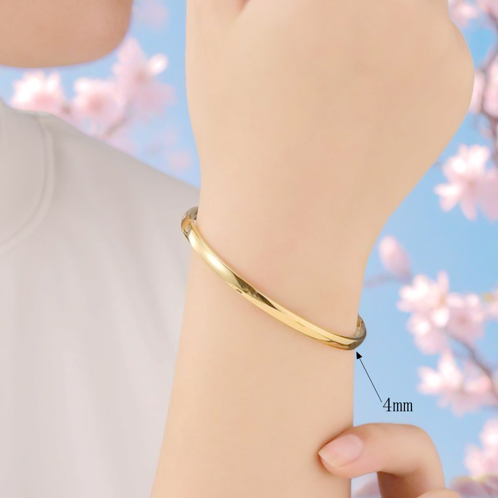 Minimalist Titanium Steel Spherical Bangle For Couples Elegant_voghion.com