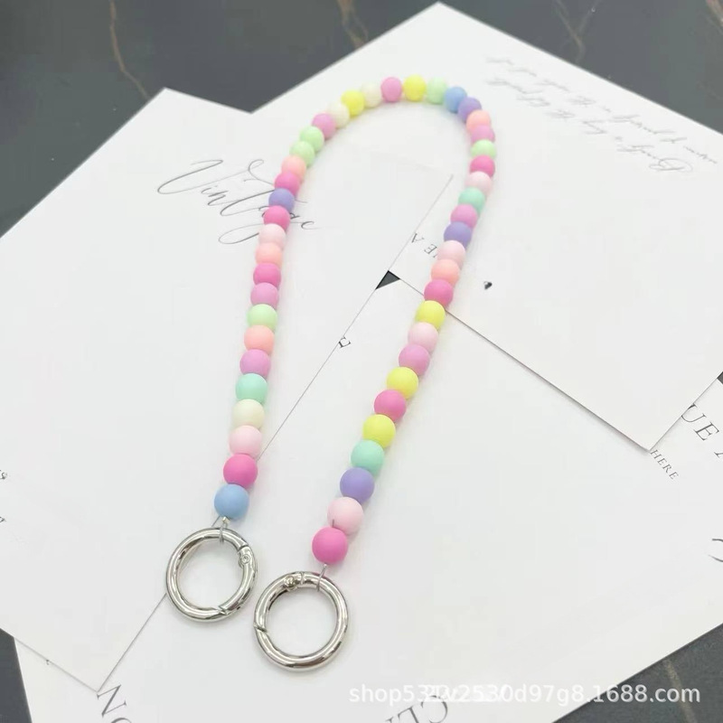 ミックスカラーフロストマットパールバッグチェーン DIY バッグチェーンクロスボディハンドヘルドショートバッグショルダーストラップ付きカラーチェーン|undefined