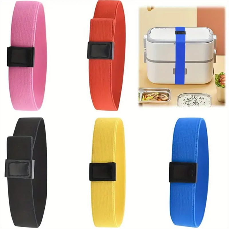 饭盒打包固定带 食品打包绑带 可调节大小松紧带绑带
