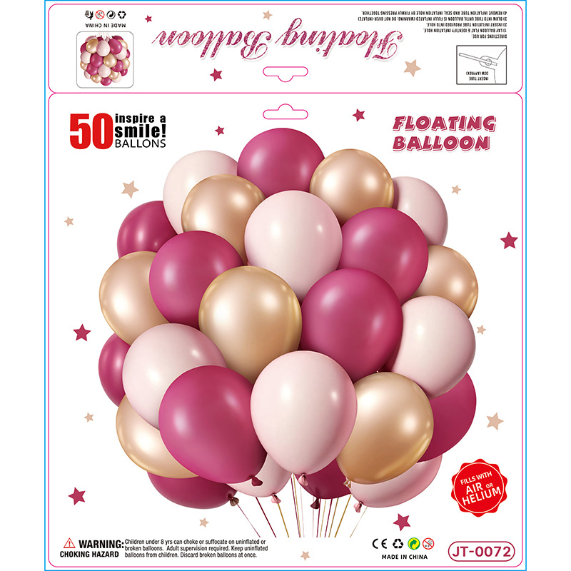 50Pcs set de globos transfronterizos al por mayor matte decoración de cumpleaños escena de decoración de la fiesta artículos de vestuario de alta calidad