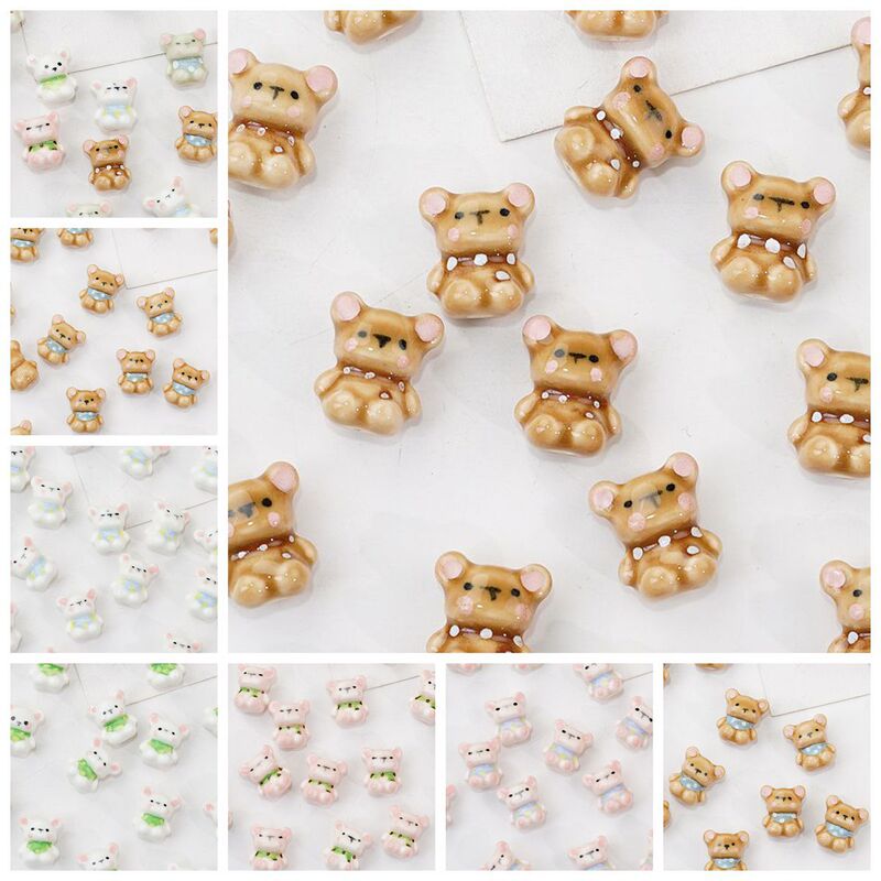 Hand-Painted Cross-Border Cute Bear Beads Handmade Creative DIY Jingdezhen Ceramic Bracelet Loose Beads Manufacturer Wholesale