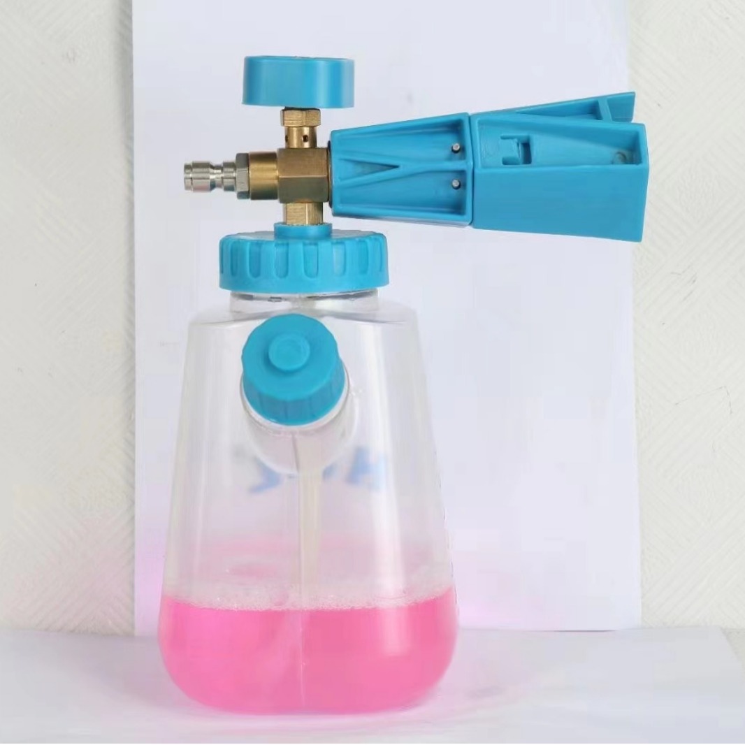 厂家透明PA壶清洗机洗车泡沫壶 高压水枪喷壶1000ML泡沫喷壶批发