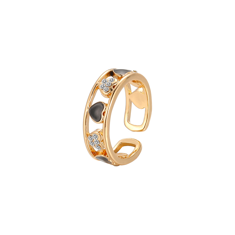 Womenu0027S Retro Fashion Heart Alloy Rings Plating Artificial Crystal