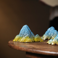 Fish tank landscape micro landscape Thai betta sea reef stone ceramic mountain ornament office dining table rotating landscape decoration