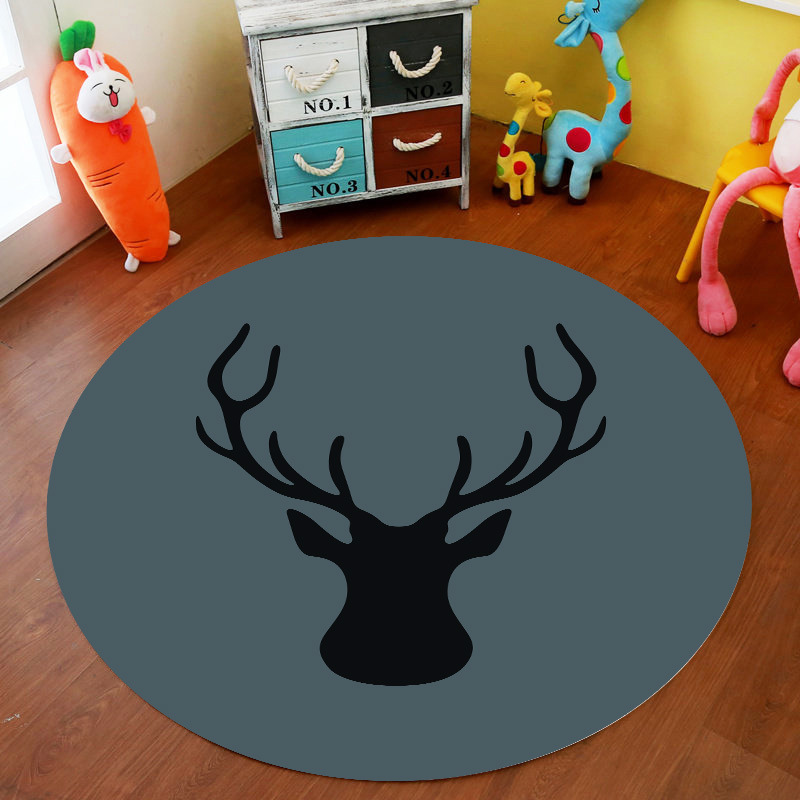 Transfronteriza de dibujos animados alfombra redonda dormitorio lindo cama completa estera de noche engrosada de terciopelo de cristal alfombra del piso de los niños alfombra de la habitación