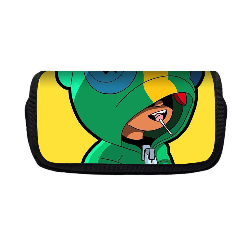 Nuevo salvaje bolsas de lápiz de estudiantes de gran capacidad caja de papelería personaje creativo de niños caja de lápiz doble lote transfronterizo