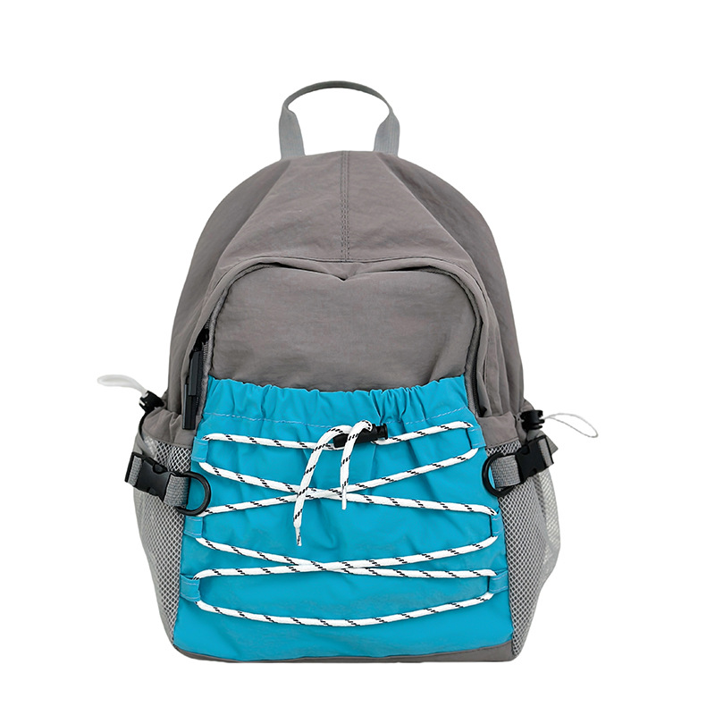 Mochila escolar de gran capacidad de ocio de deportes al aire libre mochila para niños y niñas con cuerda de dibujo de color contraste mochila para niños
