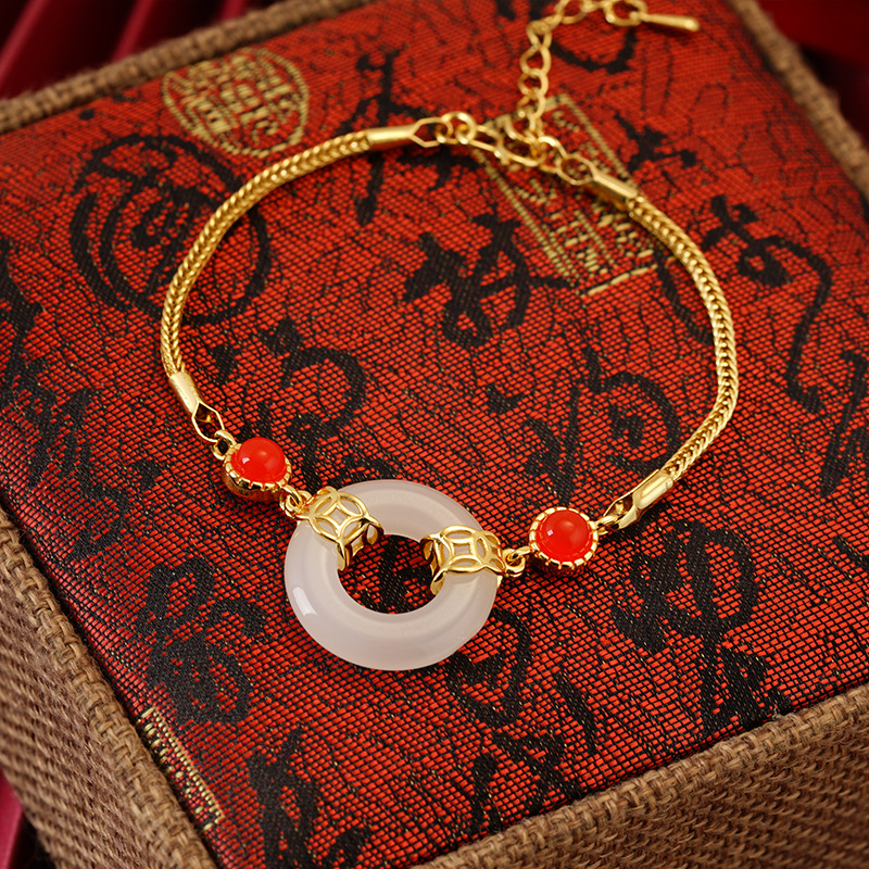 2022 elegante hebilla de seguridad simple pulsera de moda simple pulsera de diseño redondo para mujer