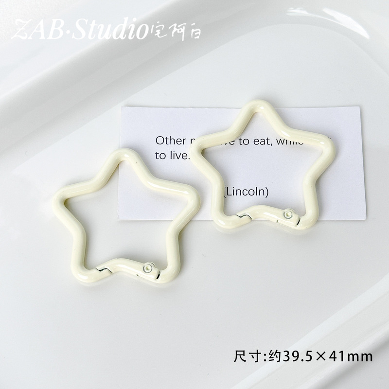彩色爱心烤漆金属弹簧扣包挂钥匙扣头串珠手工diy材料饰品配件|undefined