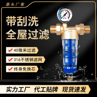 Household Pre-Filter with Scraper, High-Flow Central Pipeline Water Filter, Central Water Purification