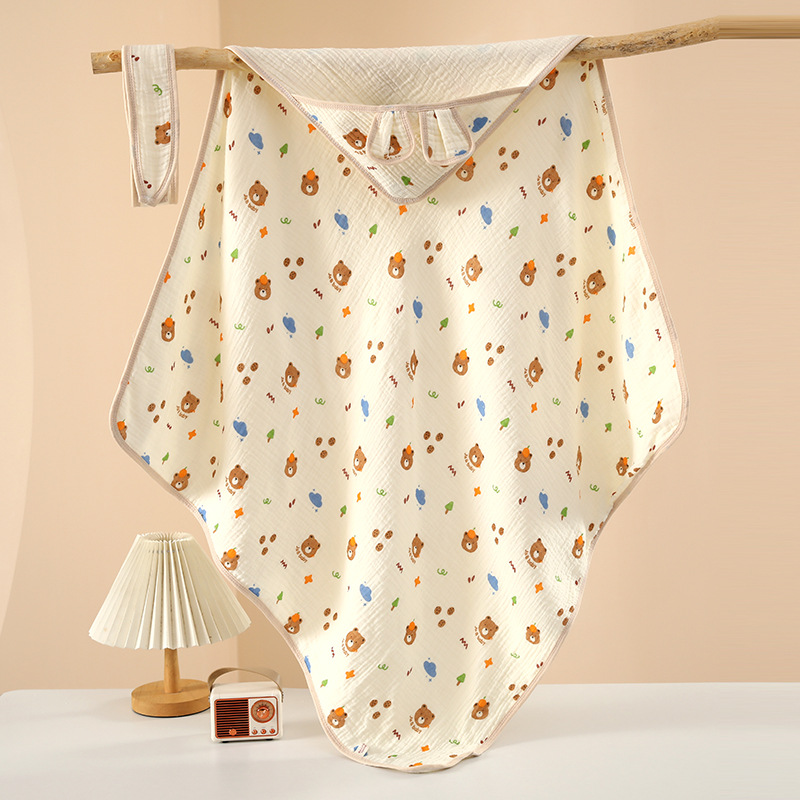 Newborn Wrap Sheet, Soft Baby Wrap, Thin Pure Cotton Crepe Air-Conditioned Quilt, Baby Delivery Room Quilt, Swaddling Wrap