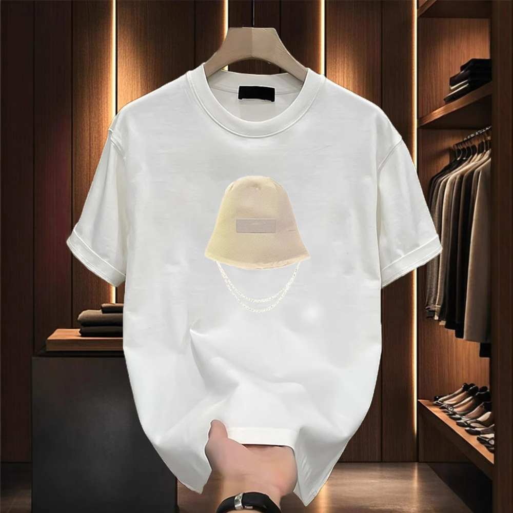 Men's Cotton T-Shirt Short Sleeve Loose Fit Summer Casual White Black Basic Tee Youth American Style Round Neck Top_voghion.com
