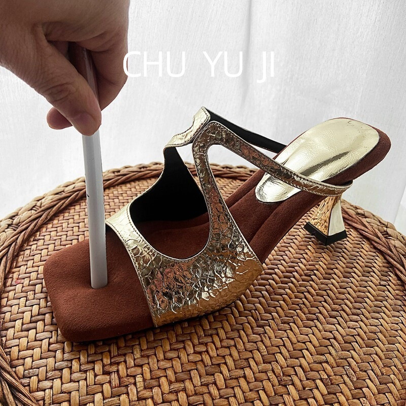 Ultra-soft golden mule heels