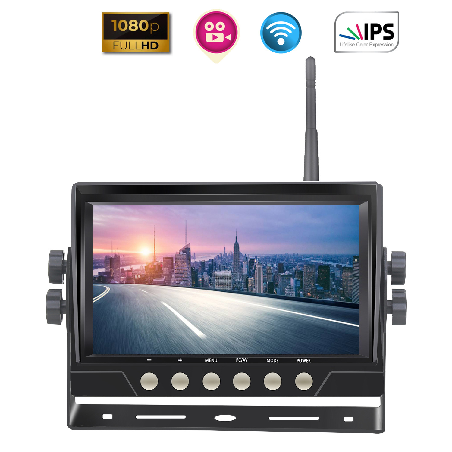 Güneş enerjili kablosuz manyetik emme kurulum gerektirmeyen dahili pil 1080P dijital kablosuz ters çevirme sistemi DVR kaydı 128G