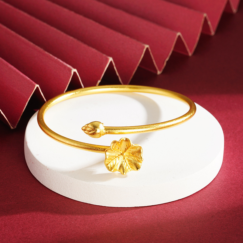 Vietnam arena oro Lotus pulsera Lotus hombres y mujeres de la moda nacional de cobre chapado en oro todo partido protección de color suministro de fábrica Yiwu venta al por mayor