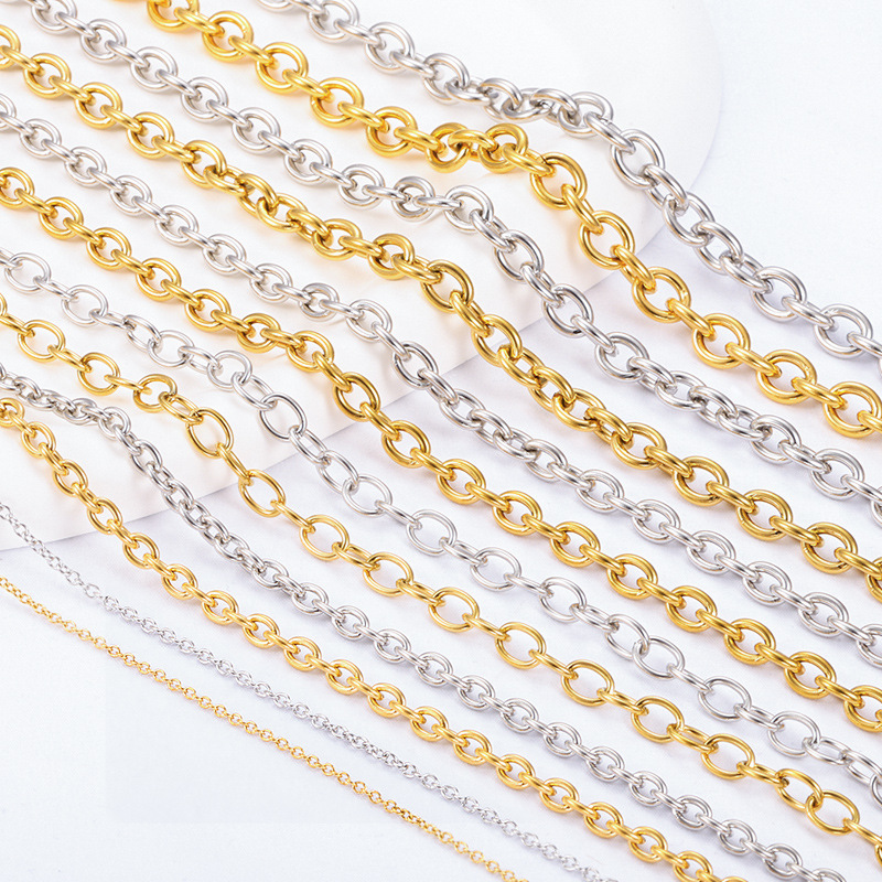 304 Stainless Steel Material 1 Piece 304 Stainless Steel Cable Chain Jewelry Accessories