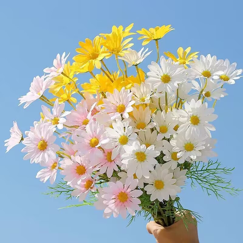 Factory wholesale ins Daisy artificial flower living room table decoration picnic bouquet fake flowers chamomile Factory wholesale ins Daisy artificial flower living room table decoration picnic bouquet fake flowers chamomile