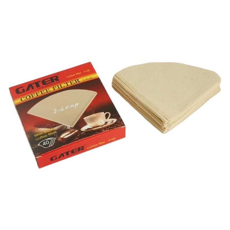 Papel de filtro de café en forma de V papel de filtro de mano para el hogar 101/102 Filtro de goteo papel de filtro de cono no blanqueado 40 piezas