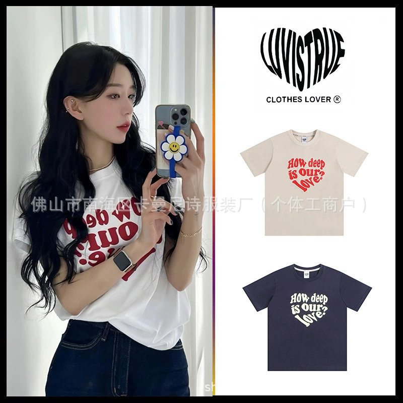 Корейский бренд Tide LUV IS TRUE Love с короткими рукавами Летняя тонкая хлопковая короткая футболка Хуан Ли Чжи Мин Син