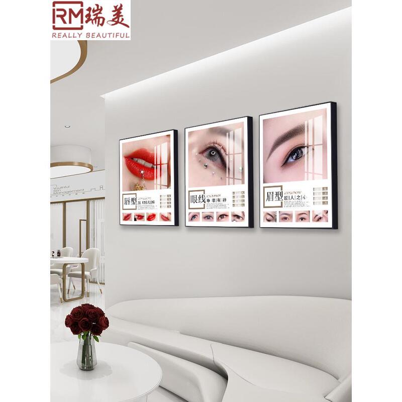 Makeup, manicure, eyelash extensions, tattoo embroidery images, promotional posters, eyebrow, eye, and lip decorative paintings, beauty salon studio wall art Makeup, manicure, eyelash extensions, tattoo embroidery images, promotional posters, eyebrow, eye, and lip decorative paintings, beauty salon studio wall art