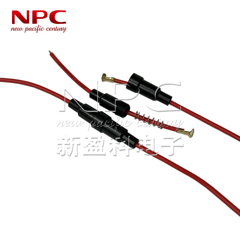 保险管座5X20保险丝管黑色引线壳纽套座20号线引线套管11CM+11CM