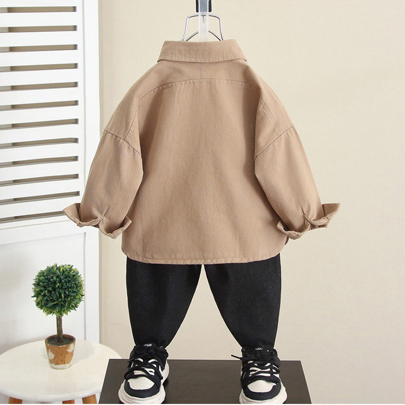 6269 Chaqueta de otoño para niños 2025 primavera y otoño nuevo estilo rebeca delgada para niños bebé hermosa camisa de manga larga marea