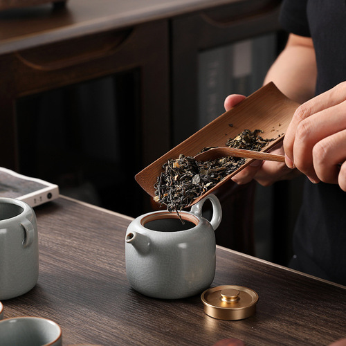 Ruyao Keshan Gongfu Tea Set High-end Gift Box Ceramic Teapot and Cups Corporate Gift Logo Manufacturer Wholesale