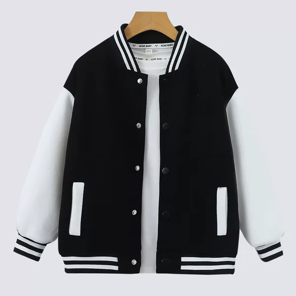 Girls Big Children's Wear Spring and Autumn Coat Western-style Baseball Suit Coat Girls Big Children's Sports Autumn Loose Clothes