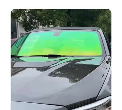 Automotive Film — Insulation Film, Explosion-Proof Window Privacy - 1x-15m-front-guard-colorful-ghost-green-gold-1x-15m