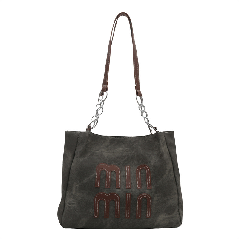 Bolsa de viaje de ocio para mujeres 2024 nueva bolsa de compras de hombro de textura simple de otoño y invierno