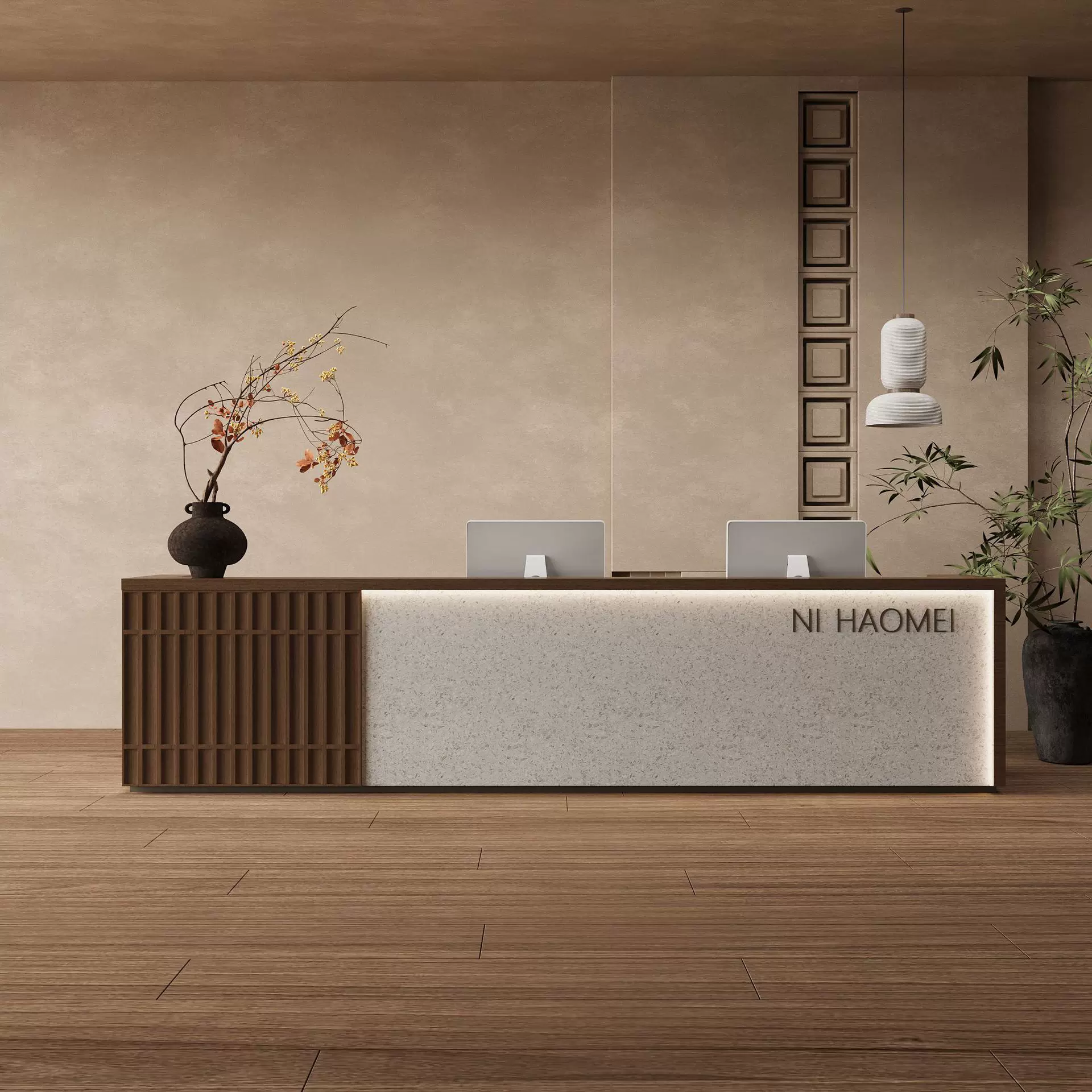 中式前台接待台工作台收银台柜台服装店美容院咖啡厅现代简约复古