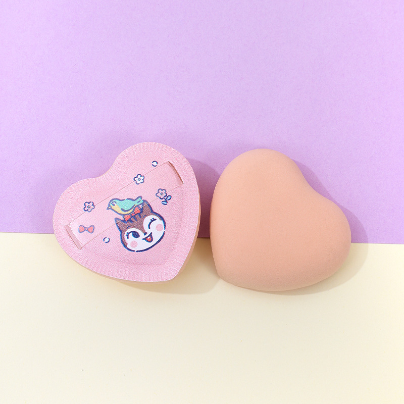 Fábrica personalizada amor malvavisco soplo de polvo cojín de aire seco y húmedo de doble uso sin polvo esponja de maquillaje de poliuretano huevo de belleza
