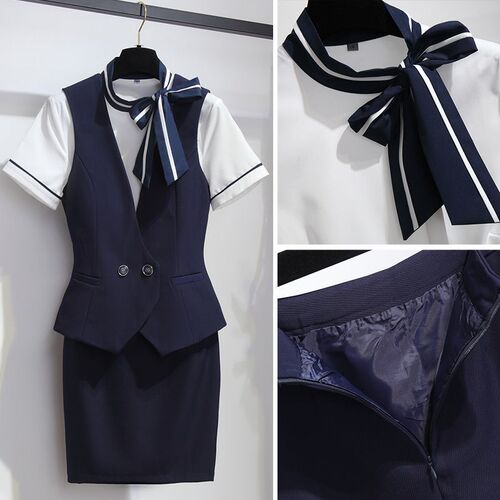 Professional Blazer Suit Set Women Formal Workwear Manager Suit Work Dress Women Blouse Vest Dress Set