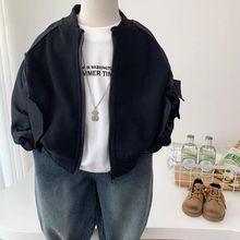 男童秋装外套2025新款春装儿童韩版洋气夹克棒球春秋上衣