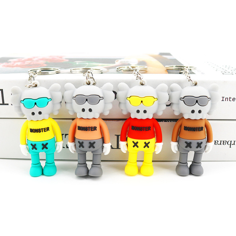Cross-border New KAWS Doll Keychain Pendant Cartoon kaws Sesame Street PVC Soft Rubber Bag Hanging Gifts