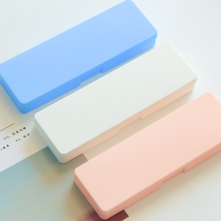 Small Fresh Ins Japanese Style Simple Frosted Plastic Stationery Box 19Cmpp Student Pen Box Desktop Storage Logo