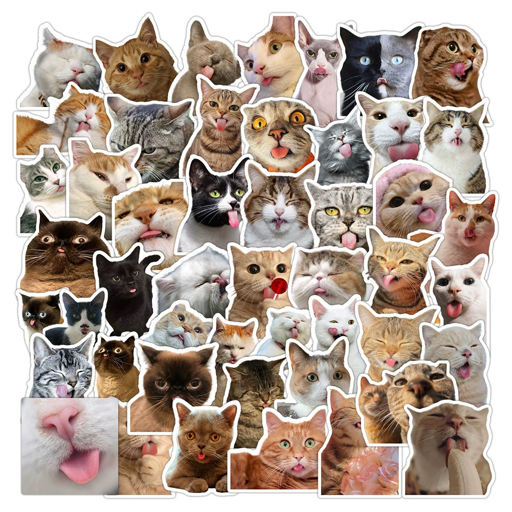 50 карточек с милым языком, языковыми летающими котами граффити наклейки и канцелярские записи водяной стакан наклейка