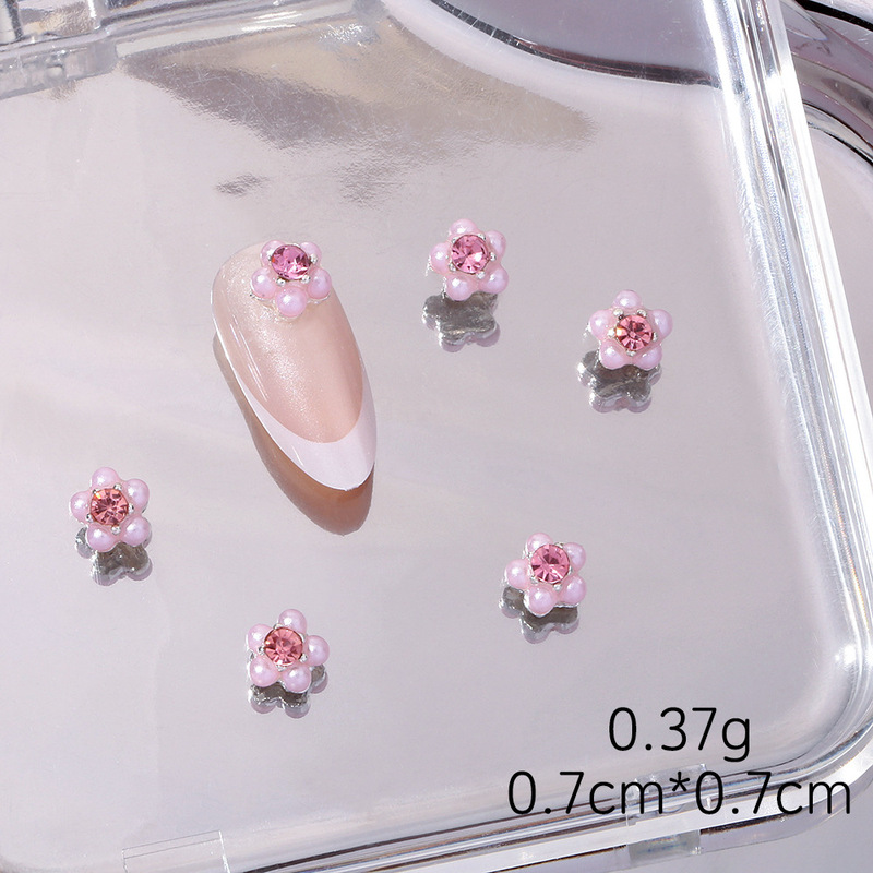 爆款蝴蝶结美甲饰品轻奢少女粉钻合金十字架爱心钥匙指甲装饰配件|undefined