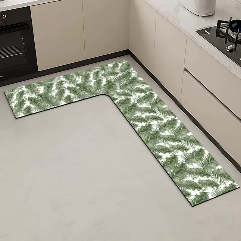 厨房地毯l型耐脏防滑防油可擦免洗脚垫耐脏硅藻泥吸水地毯7字型