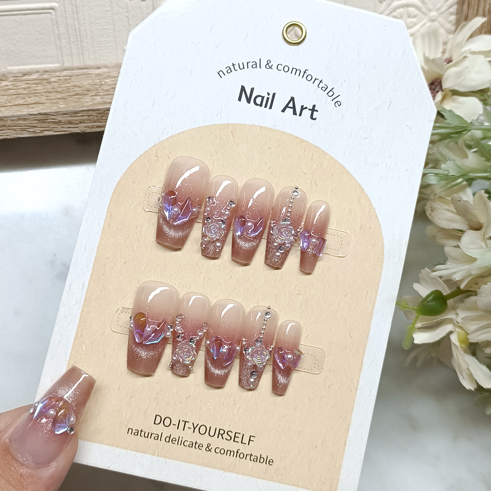 10 piezas de parche de uñas, parche de uñas de amor dulce Cool Kulomi, parche de uñas de uso manual
