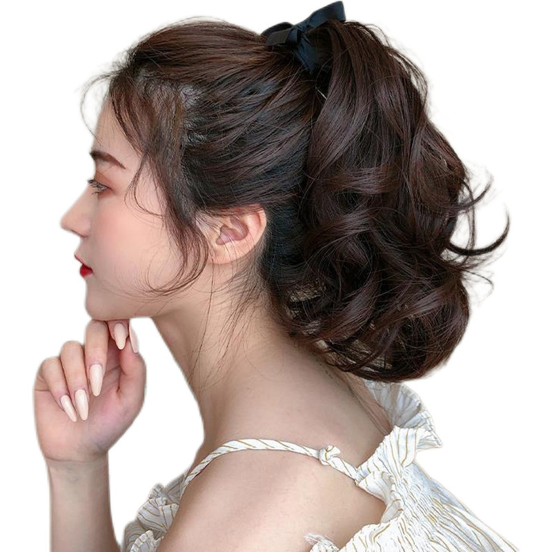 Synthetic hair Horsetail wig strap micro curly short hair high ponytail drawstring Curly Ponytail_voghion.com
