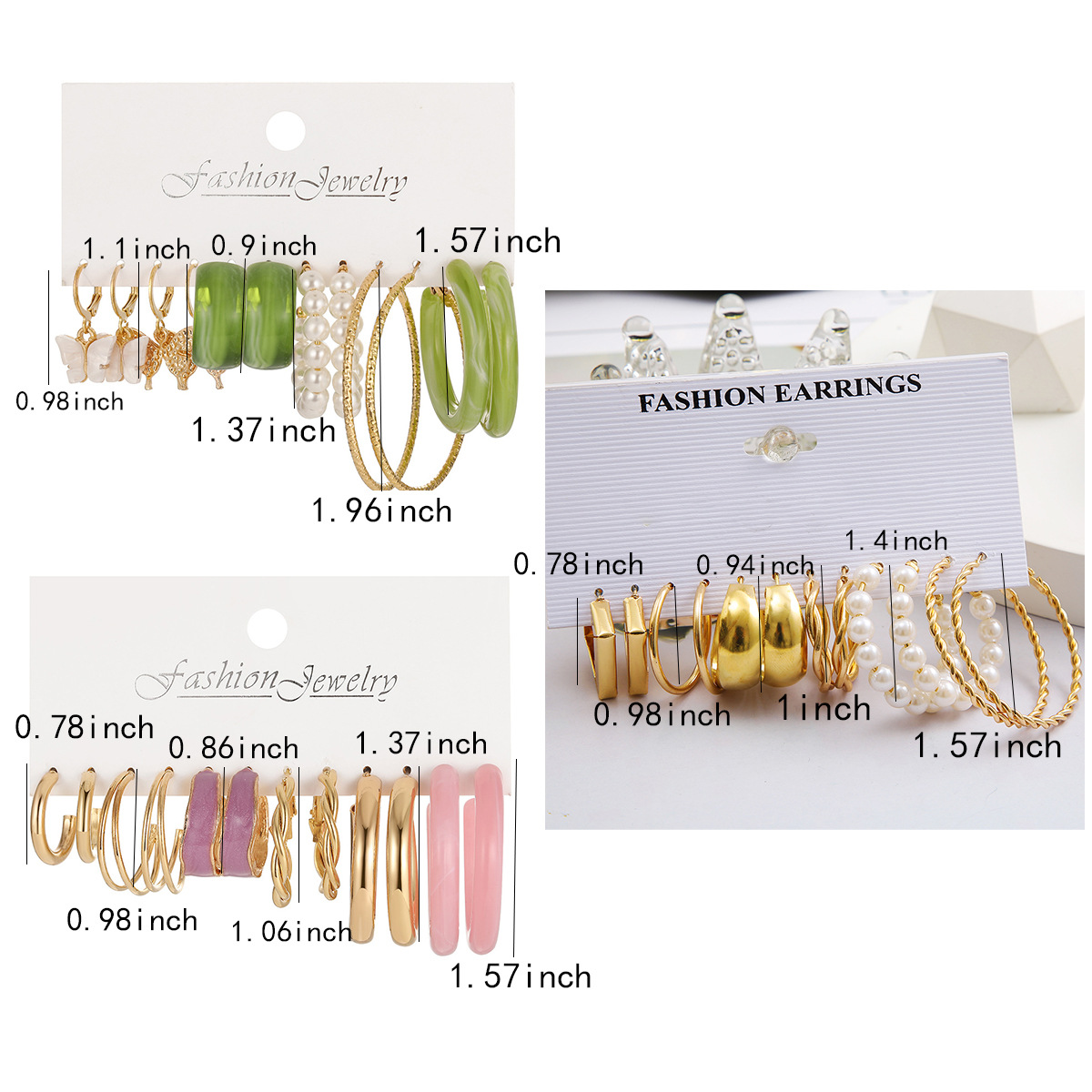 Metal Twist Chain Earrings Set Creative Simple Earrings Geometric Earrings 18 undefined