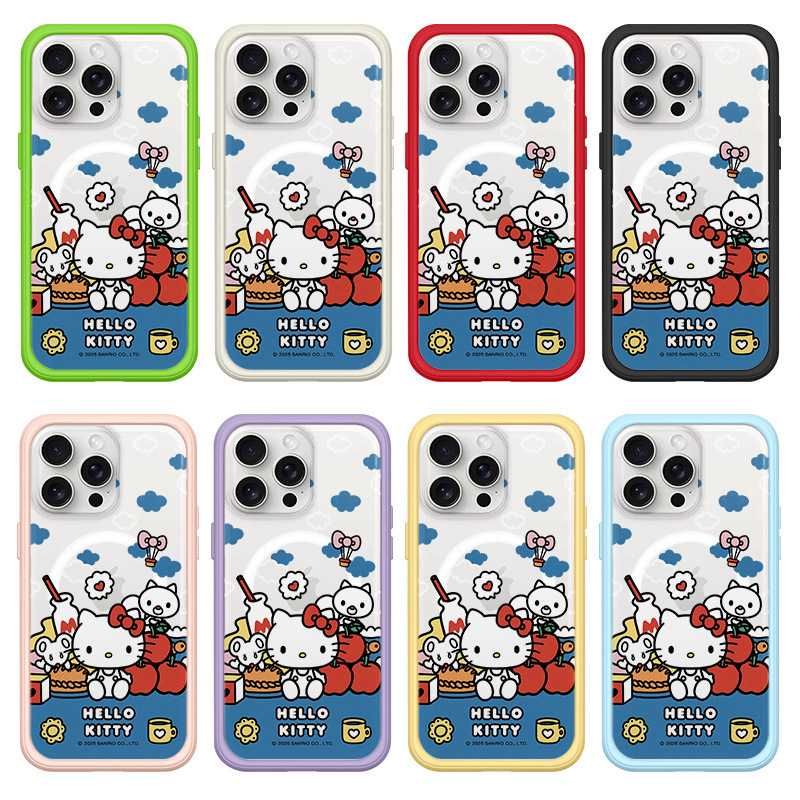 Rhino Shield Magnetic Iphone16Pro Max Mobile Phone Case Back Panel Two-In-One 15P Cartoon 14 Cute Cat 13