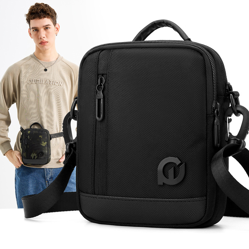 WEPOWER Bolso de hombro para hombre nuevo Bolso de bolsillo portátil casual de moda Bolso para hombre al aire libre de gran capacidad