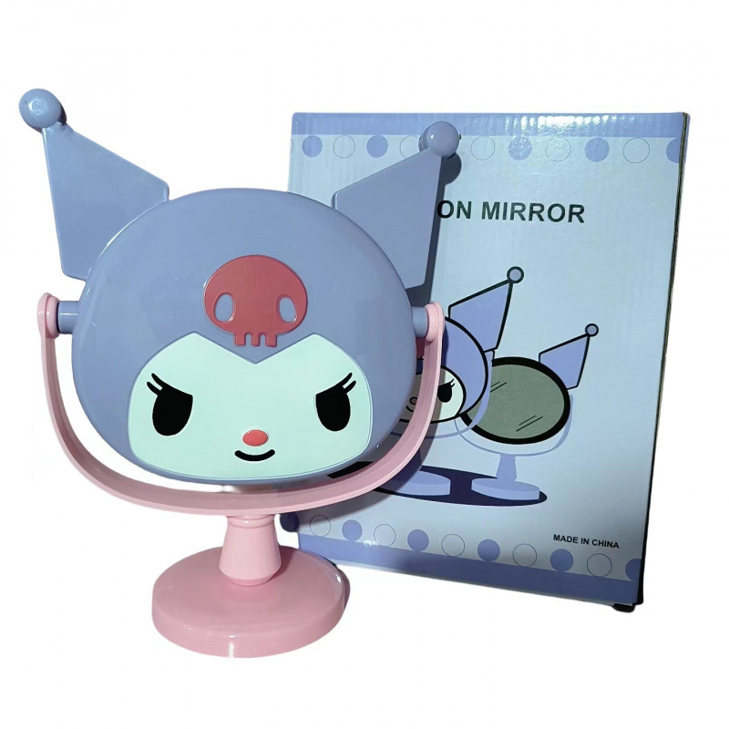 Espejo de maquillaje de escritorio Kulomi, espejo de tocador de diamante de pegatina de bricolaje hecho a mano, diseño de rotación de escritorio creativo, espejo de diamante pegajoso
