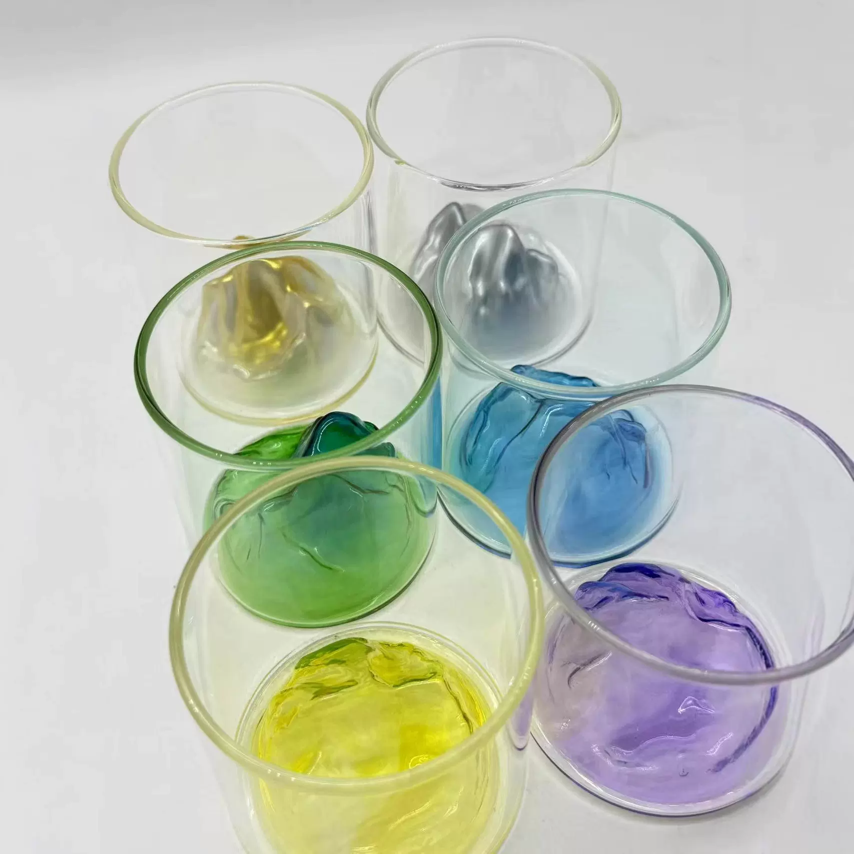 可定制山颜色高硼硅耐热玻璃送礼客户领导朋友ins风观山玻璃杯