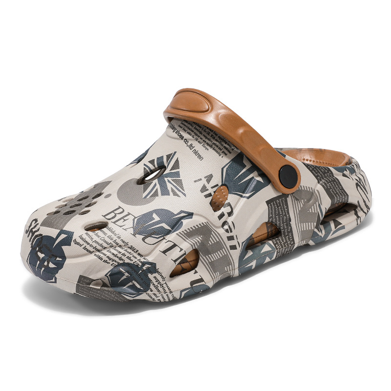 Transferencia de envío Sandalias EVA para hombre verano transpirable nuevos zapatos con agujeros, suela gruesa ligera, antideslizante, zapatillas Baotou